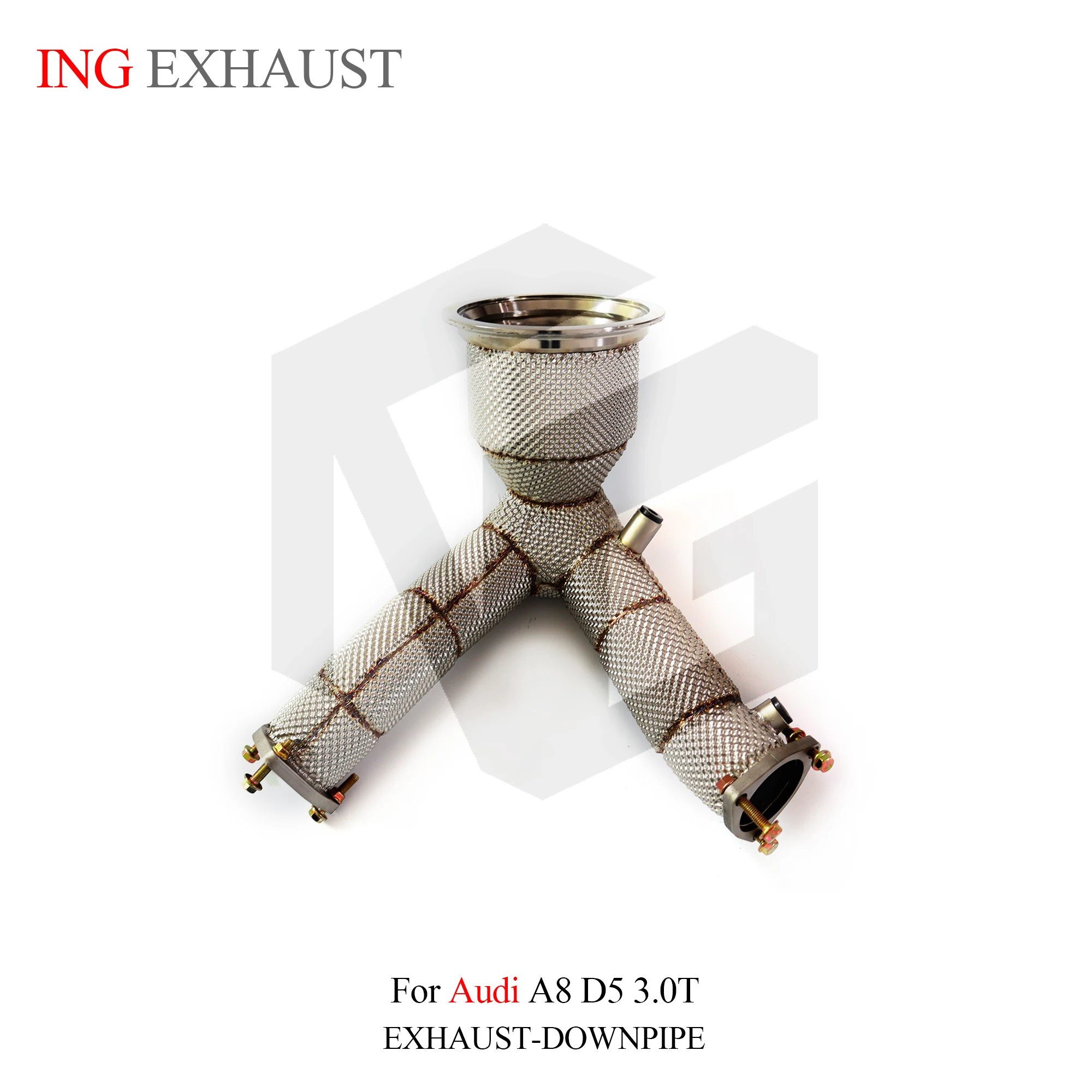 ING Factory Popular Exhaust Downpipe for AUDI A8 D5 3.0T with Heat Shield Auto Performance Pipes Exhaust System Car Accessories