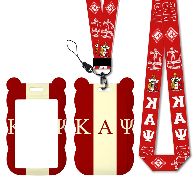 Fraternity Designs Alpha Psi Lanyards ID Badge Holder Strap Work Card Bus Access Card Holder Keychains Accessories