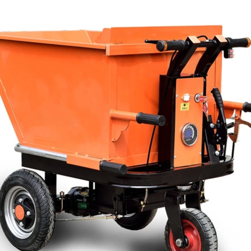 

Construction site three-wheeled electric trolley, pull brick mortar cement pull flatbed truck