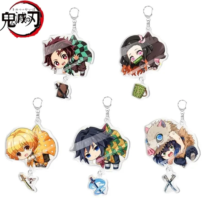 Demon Slayer Pendant Kimetsu No Yaiba Blade of Ghost Keychain Acrylic Bag Pendant Car Key Chain Gift Jewelry Accessories gift