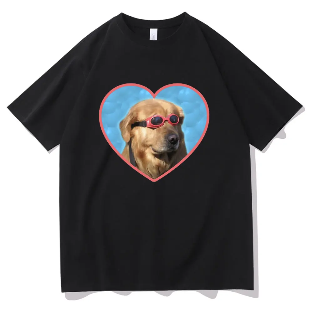 Doggo Golden Retriever Love Sunglasses Print Tshirt Swimmer Dog Graphic T-shirts Funny Women Fashion Casual T Shirt  Personality