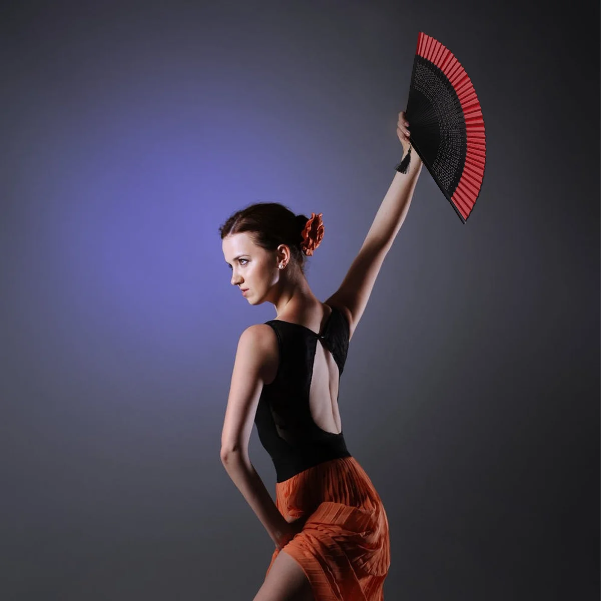

Handheld Folding Fan Vintage Hollow Red Lightweight Compact Beautiful Party Dance Performance Fan Folding Fans