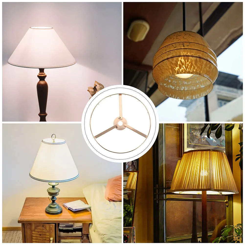 

2Pcs Lampshade Iron Ring E27 Lampshade Making Kit Round Wire Bracket 1cm Center Hole Pendant Lamp Accessories Shade Holder