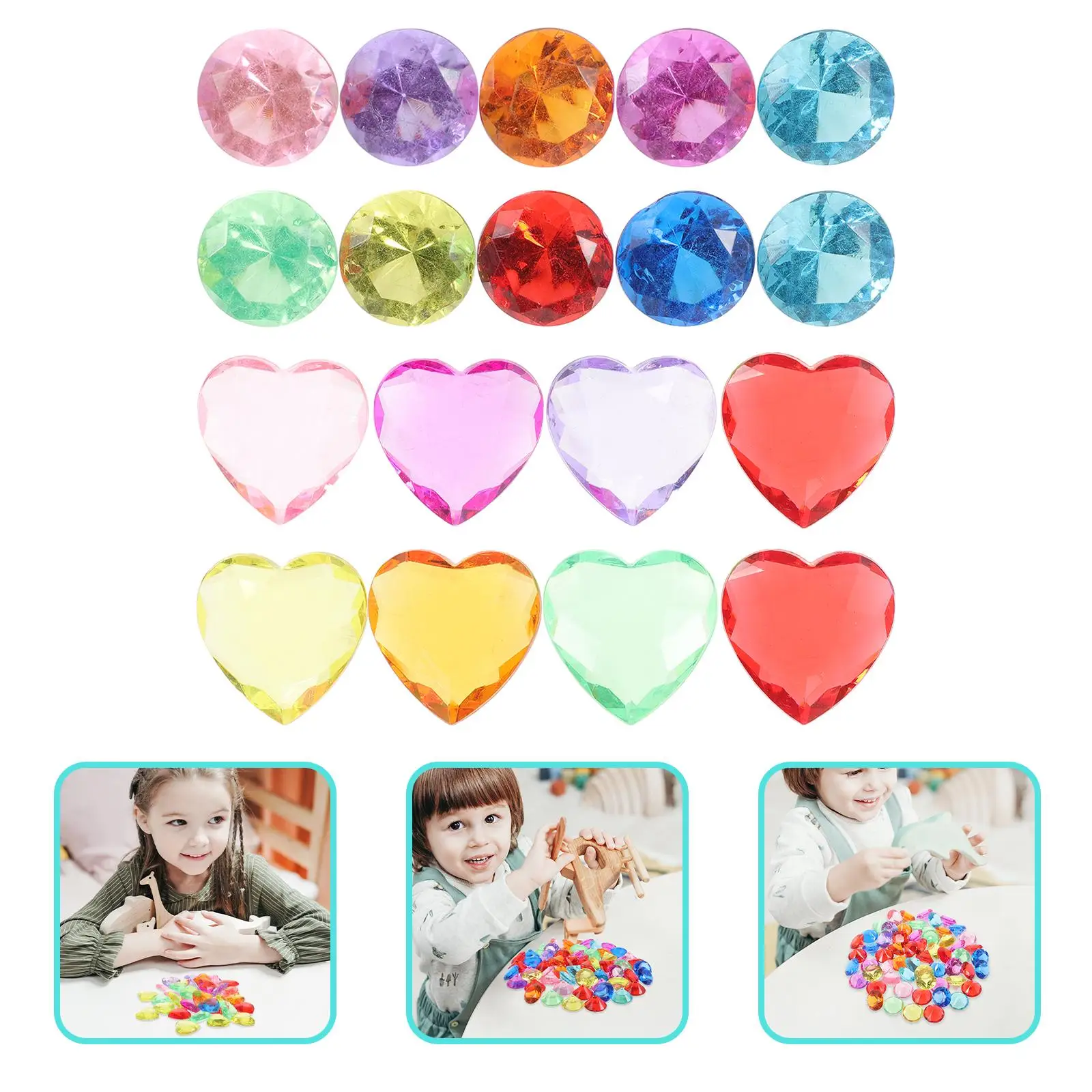 100 pièces pierres précieuses enfants décorations bricolage artisanat bijoux enfant accessoires pierres précieuses décoratives jouets de beauté pierres précieuses