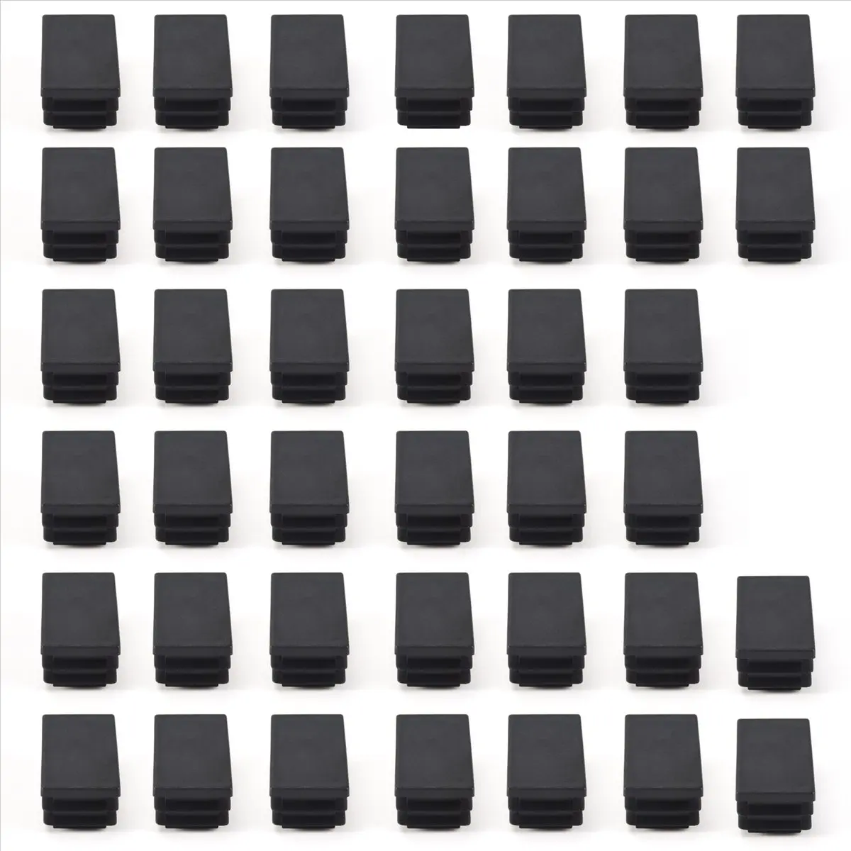 DT19 40 Pcs Plastic Tube Inserts Blanking End Cap 25mmx50mm Black