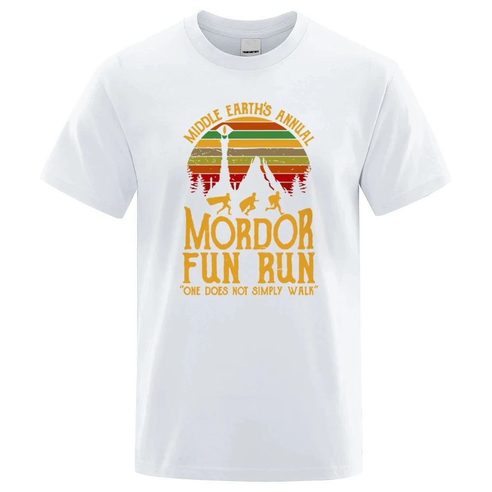 Middle Earth'S Annual Mordor Fun Run Print T Shirt Men Women Tshirts Summer Cotton Tops Cotton Street Hip Hop T-Shirts 42344