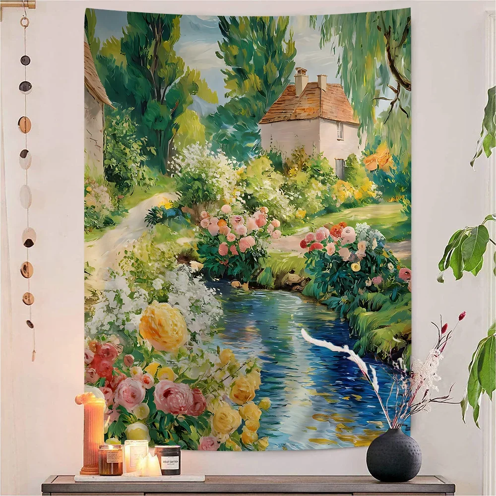 Van Gogh Oil Painting Print Colorful Tapestry Wall Hanging Hanging Tarot Hippie Wall Rugs Dorm Wall Art Decor