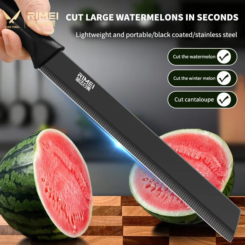 سكين فواكه كبير ممتد متعدد الأغراض قطاعة فواكه وبطيخ سكين بطيخ تجاري كبير الحجم مقبض مريح مضاد للانزلاق