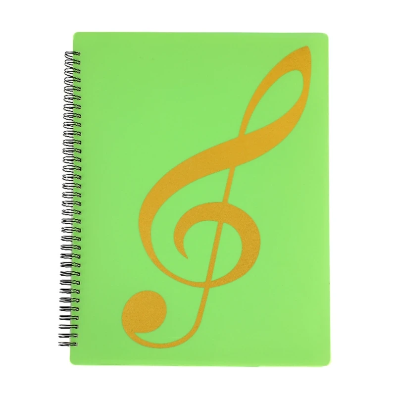 Sheet Music Folders Spiral-Bound Band Folder 20 Sleeves 40 Pages Waterproof File Folder Office Supplies for Musicians