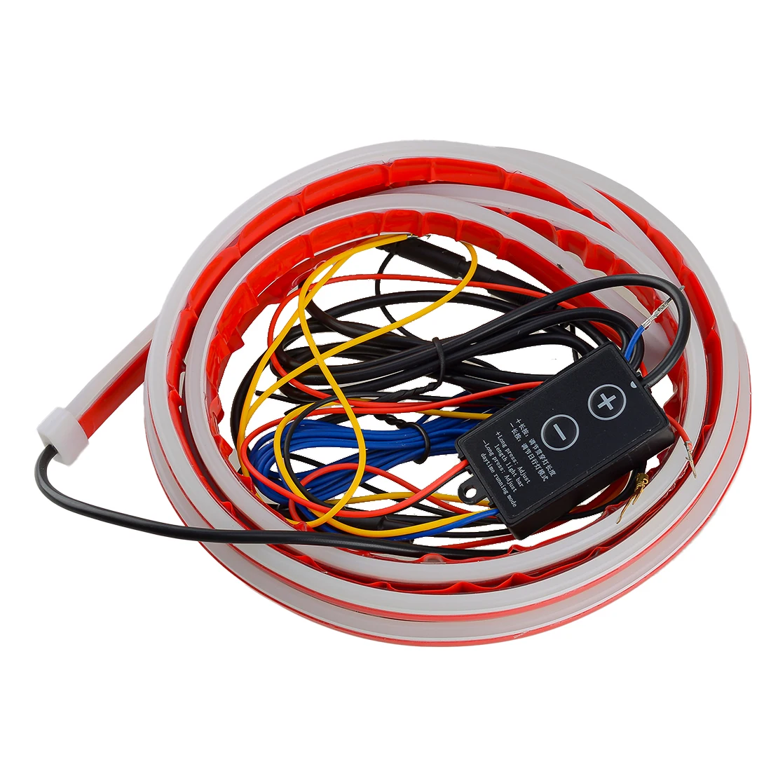 

2M Car Start Dynamic Flowing Red & Yellow LED Hood Light Strip Daytime Running Light Turn Signal Lamp Universal New