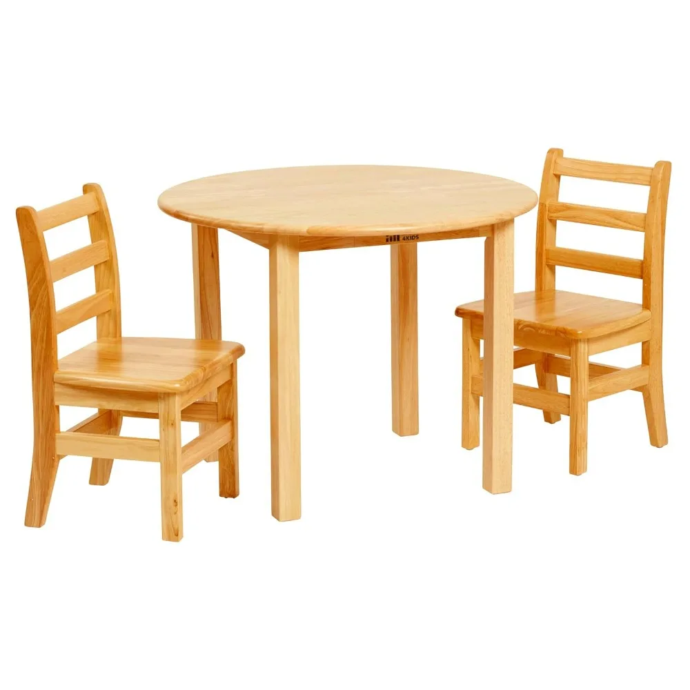 

Children's Chair,Round Hardwood Table And Chair Set, 12in Seat Height,children's Table Chair Set