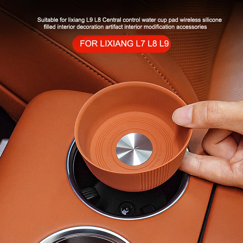 For lixiang L8 L9 L7 Central control water cup pad wireless silicone filled interior decoration accessories