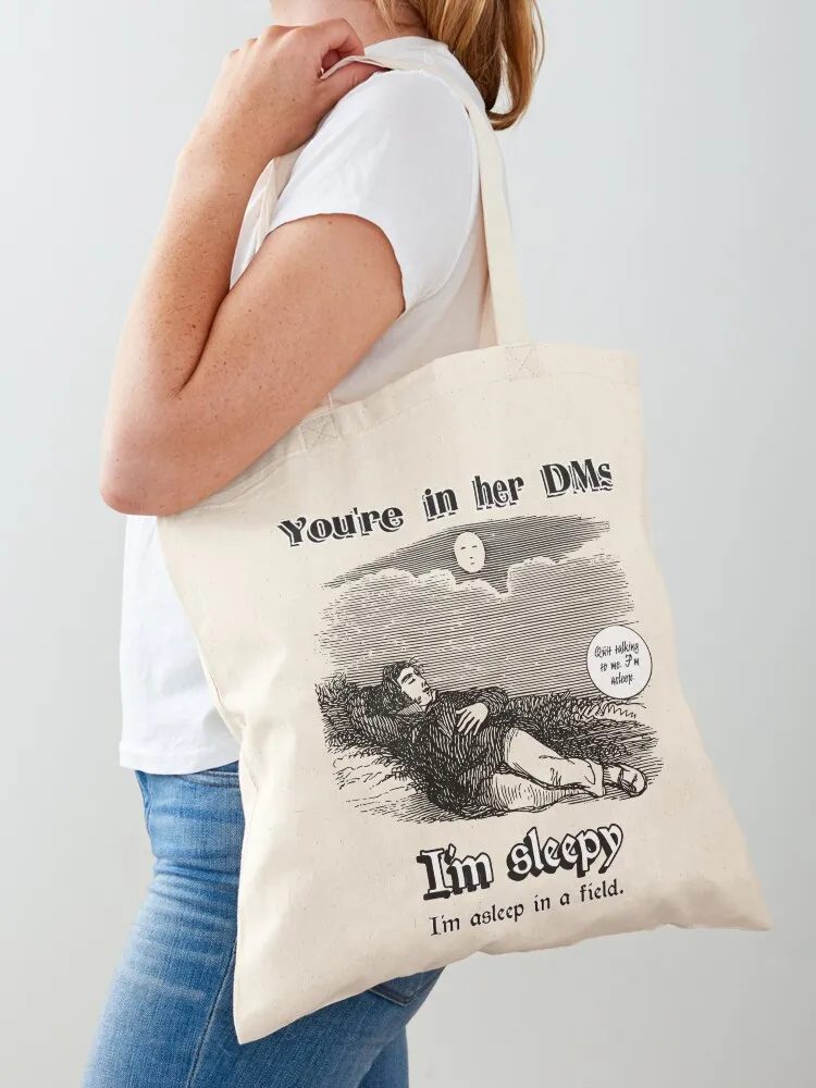 Asleep in a Field Tote Bag tote bags aesthetic eco bag folding hand bag