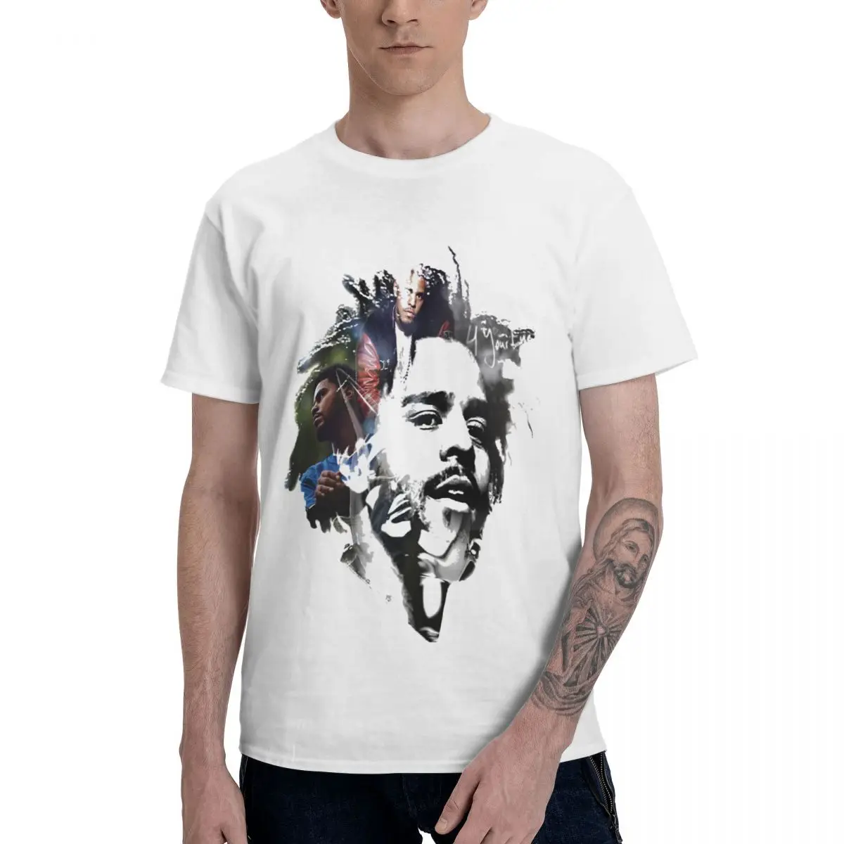 Fashion J. Cole T Shirt Pure Cotton Round Neck Men T-Shirts Short Sleeve Oversized Casual Tee Hoodie