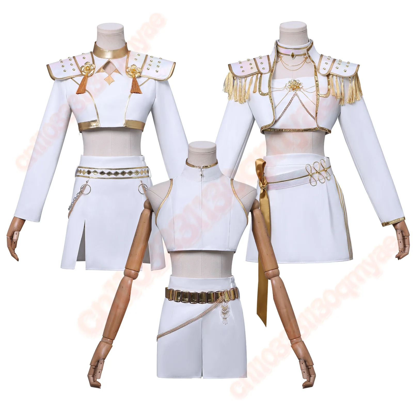 미라 조이 루미 코스프레 의상 여성용 K팝 데몬 헌터스 헌트릭스 화이트 골든 슈트 성인 할로윈 유니폼 애니메이션 영화 2025