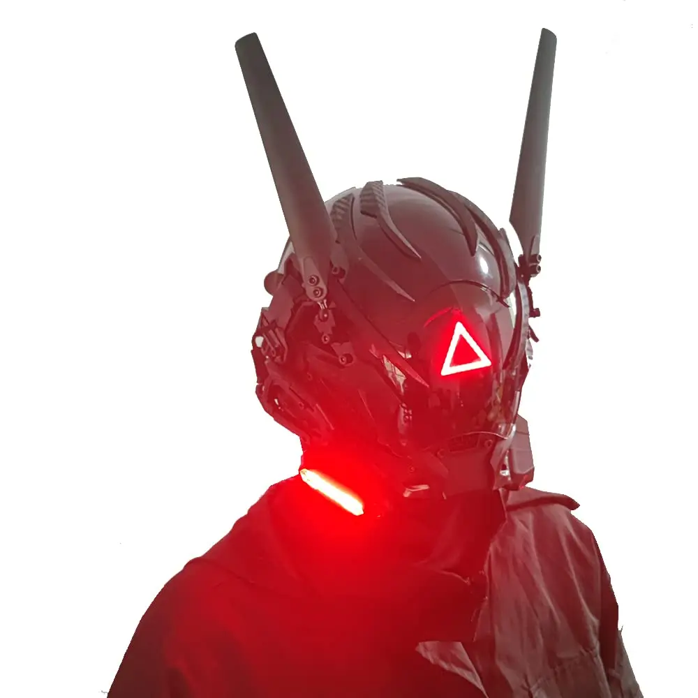 Маска для косплея JAUPTO в стиле панк для мужчин и женщин, красная треугольная искусственная маска для косплея на Хэллоуин, подходящие аксессуары для музыкального фестиваля