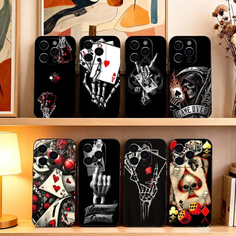 

Dark P-Poker Phone Case Silicone Soft For IPhone 17 16 15 14 13 12 11 X XR Plus Pro Max Plus
