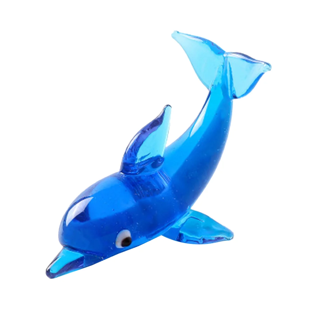 Dolphin Ornament Collectibles Decoration Marine Ocean Decorations Hand Blown Animal Figurine Jumping Figurines Mini Ornaments