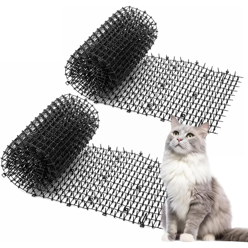 

13ft Scat Mat for Cats, Cat Scat Mat with Spikes Outdoor, Cat Spikes for Outside, Cat Deterrent Spikes (2 Pack 6.5ft)