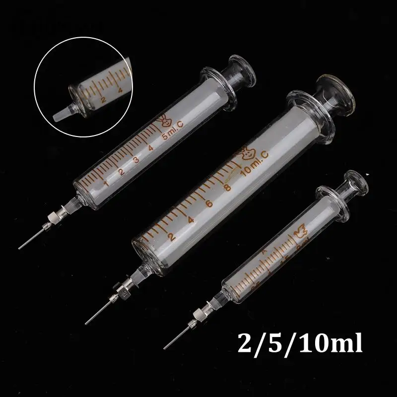 Seringa De Vidro Com Agulha De Metal, Recipiente De Óleo De Soldagem, Push Rod De Vidro, Ferramenta De Reparo Do Telefone Móvel, 2ml, 5ml, 10ml