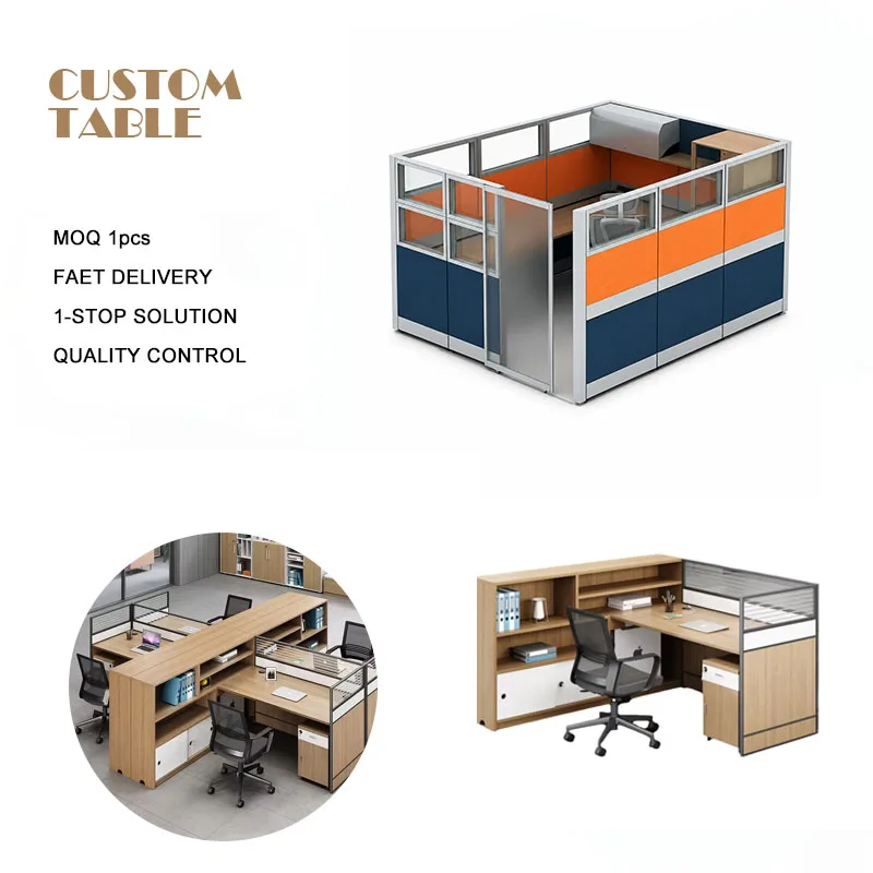 Modern Design and Durable Construction Office Cubicle Partition  Table for Workstation Staff with High Quality and Large Space