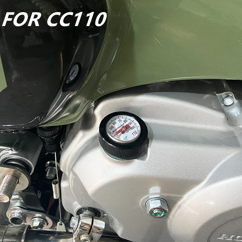 

For CC110 Oil Temperature Gauge 0-110℃ With Motorcycle Fuel Tank Caps Thermometer Pointers Cap Cover