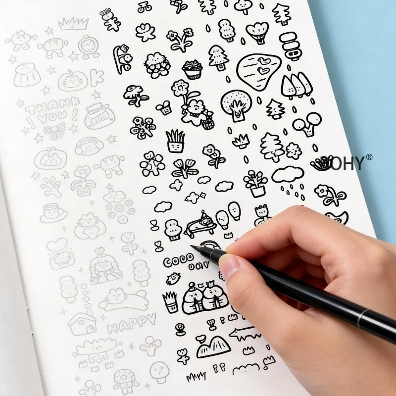 An Adult Decompression Coloring Drawing Album, Include Delicate Illustrations of Theme Lines Such As Animals/cakes/small Monster