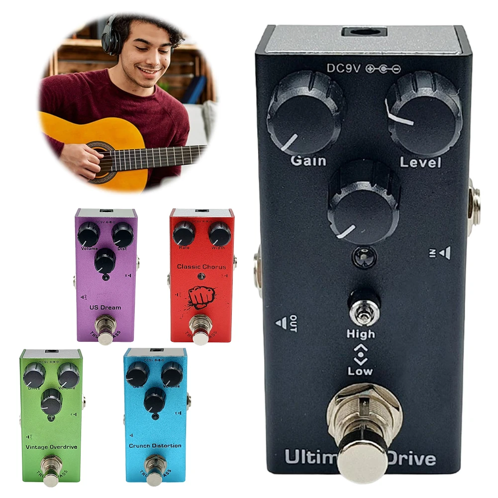 Mini Single Type Electric Guitar Effect Pedal Distortion Chorus Tremolo Delay Overdrive Pedal for Electric Guitars