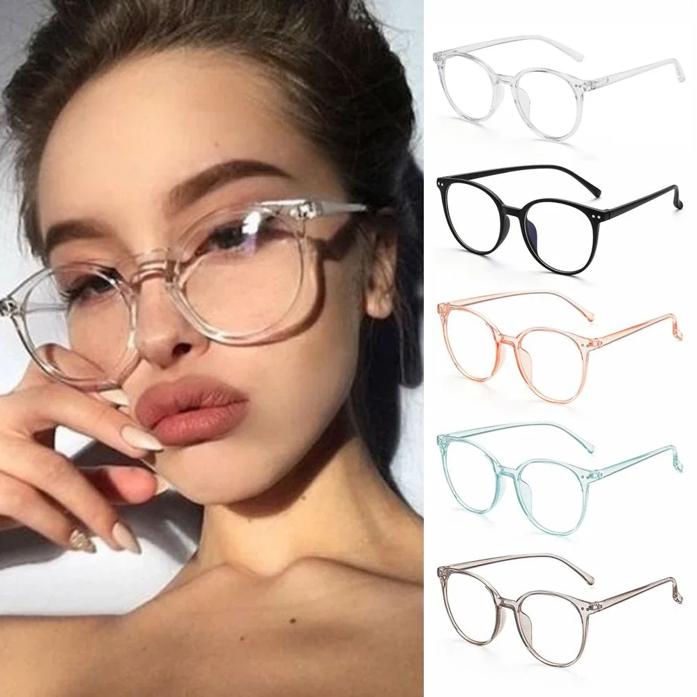 Anti Blue Light Glasses Transparent Resin Lenses Eyewear Big Frame Sunglasses UV400 Women Face Decor Glasses Accessories