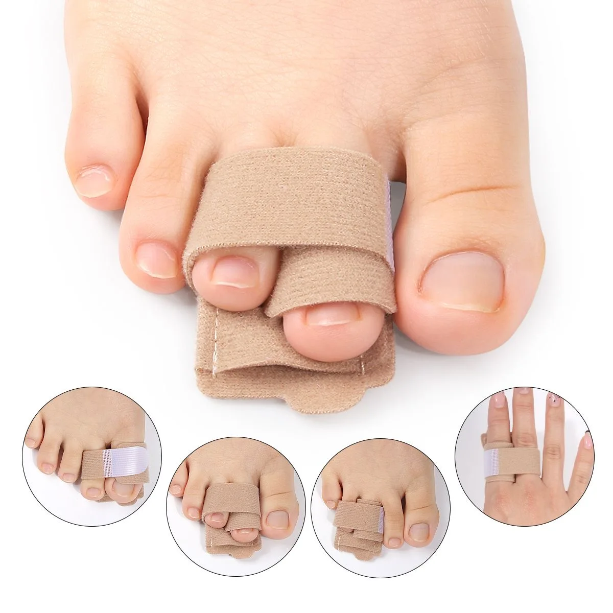 Toe Fixation Band with Metal Support Plate, Toe Separator, Unisex, Suitable for Walking, Leisure, Work, Sleeping, Etc