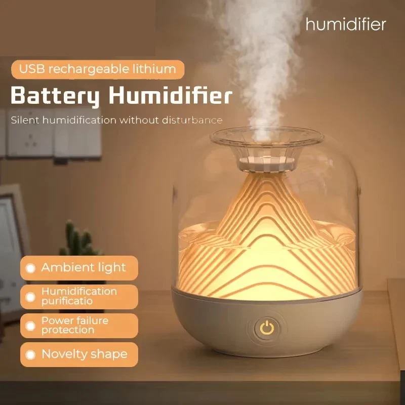 

2024 Humidifiers Diffusers Essential Oils Air Humidifier With LED Night Light USB Rechargeable Portable For Home Office