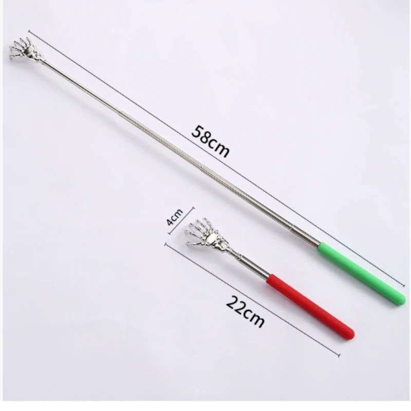 ไม้เกาหลังแบบปรับได้ 1 ชิ้น ทำจากสแตนเลส พร้อมด้ามจับยางแบบพกพา ยืดหดได้ สำหรับดูแลสุขภาพ