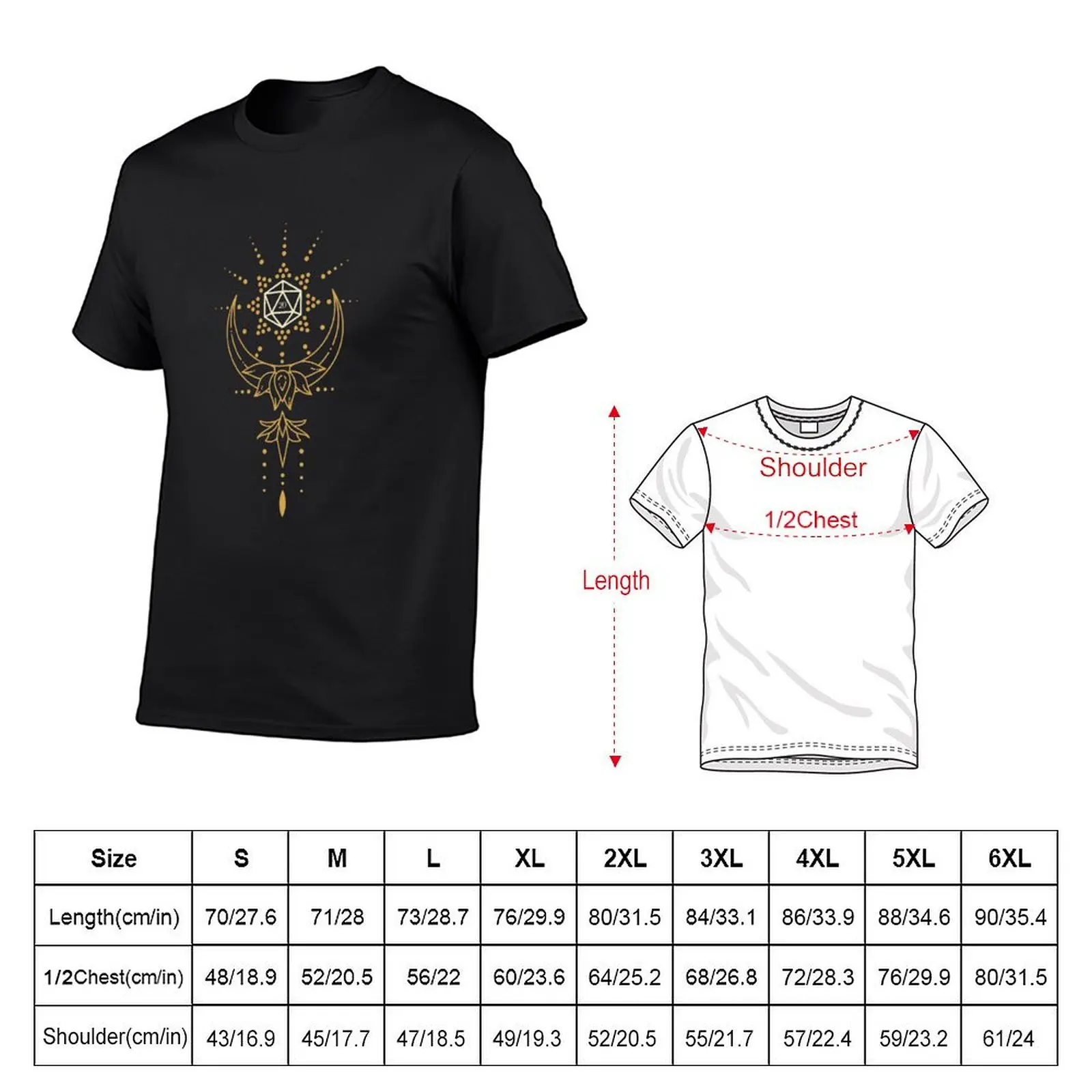 Sacred Geometry Lotus Polyhedral D20 Dice T-Shirt vintage t shirts Blouse quick-drying clothes for men