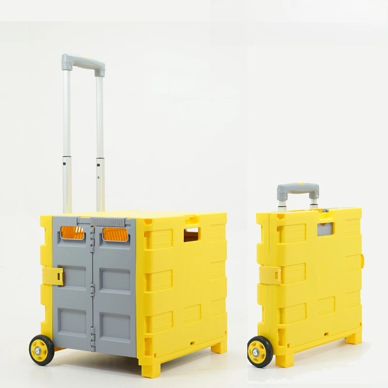 for Folding Shopping Cart with Ladder Universal Wheel Hand Cart Trolley Home Grocery Shopping Trolley Portable Foldable