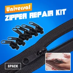 6 pieces/set of black or brown Instant Zipper universal Instant Fix Zipper repair kit replacement Zip Slider new sewing zipper