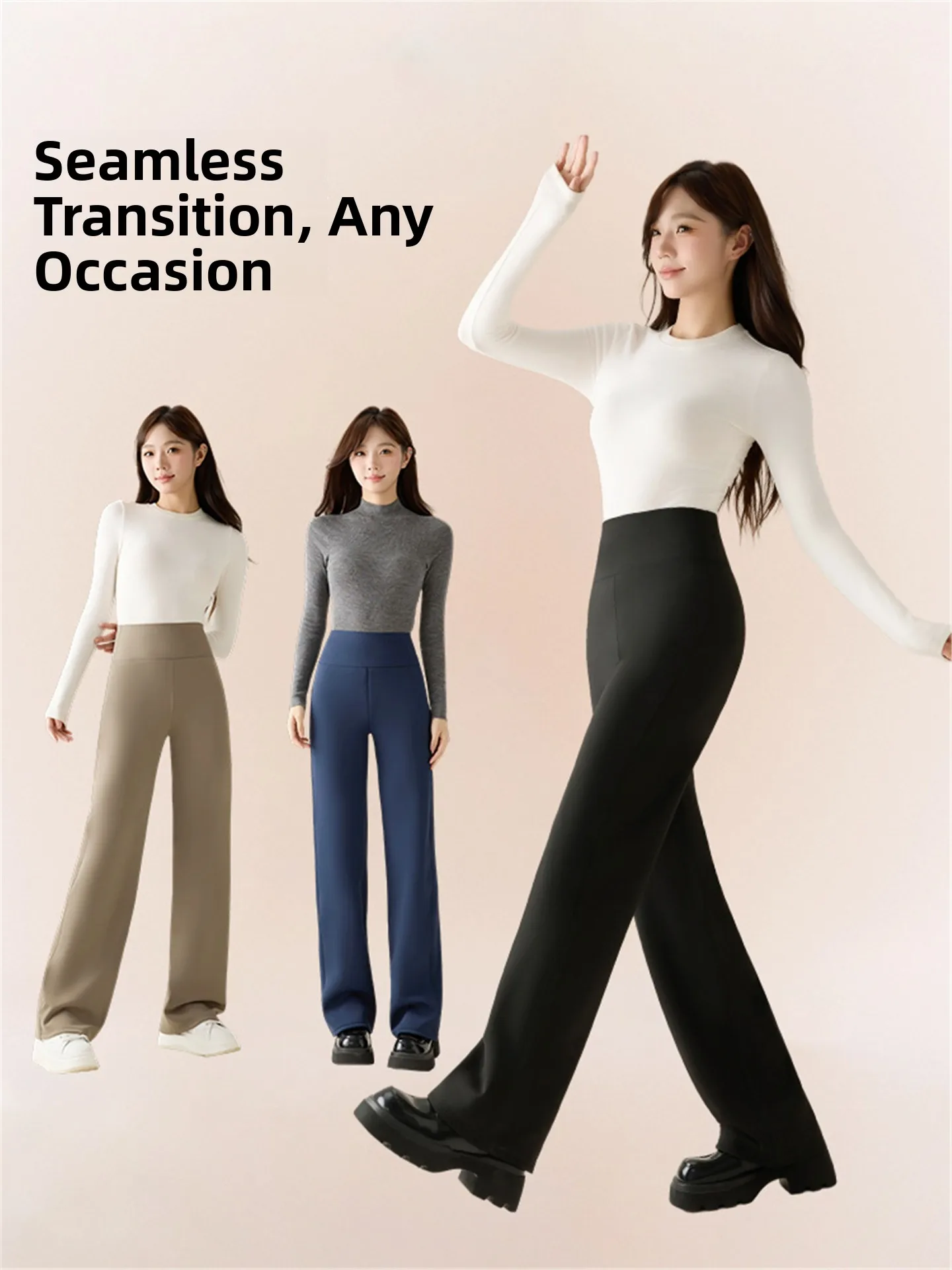 Thiened Fce High Waist Long Straight Yoga Pants Women Outerwear Autumn Winter High Waist Warm Loose Base Layer Trousers