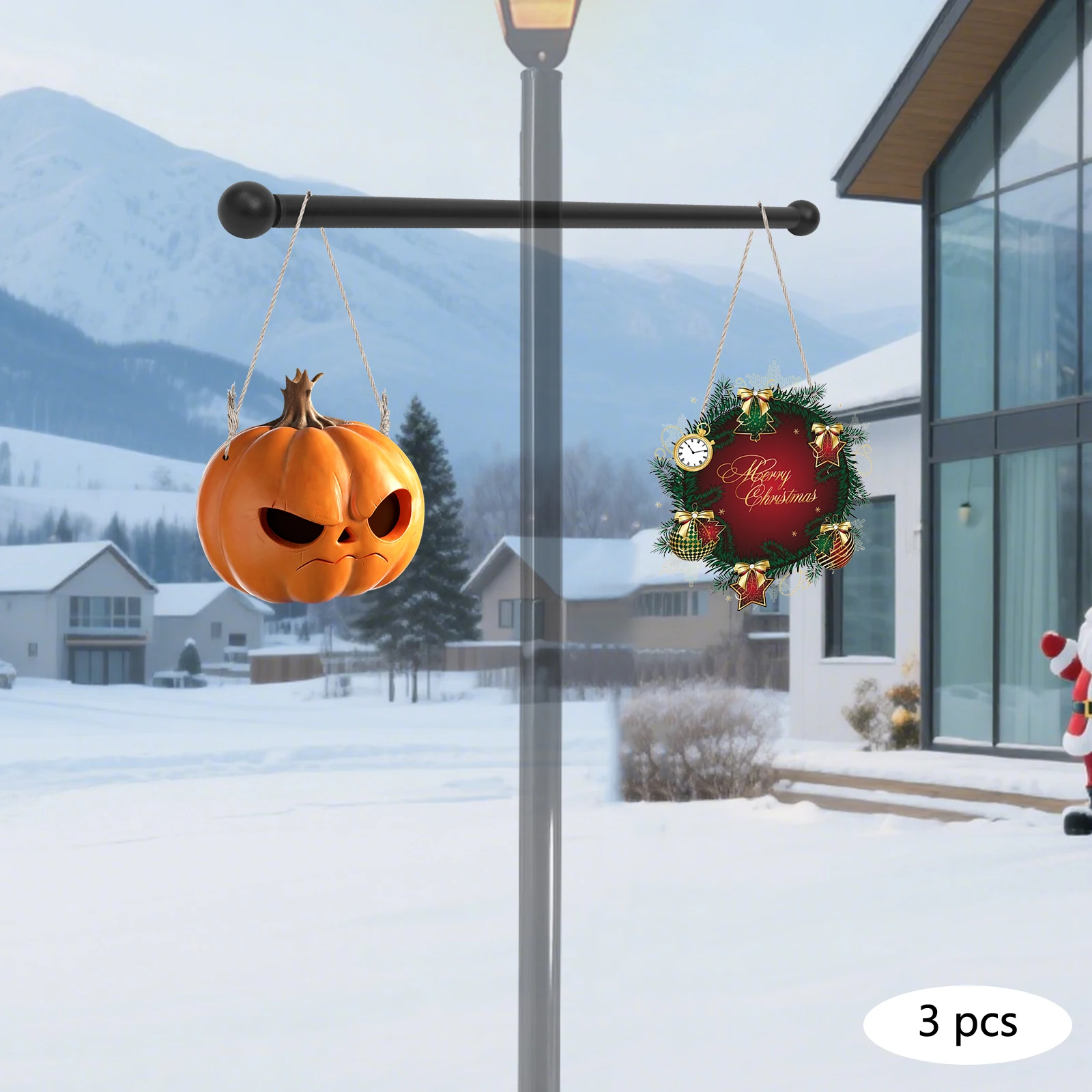 

3 шт. поперечные кронштейны для столба лампы, 3 цвета на выбор, 56 см/2,50 дюйма, крестовая подставка для лестницы общего длины для уличных фонарей