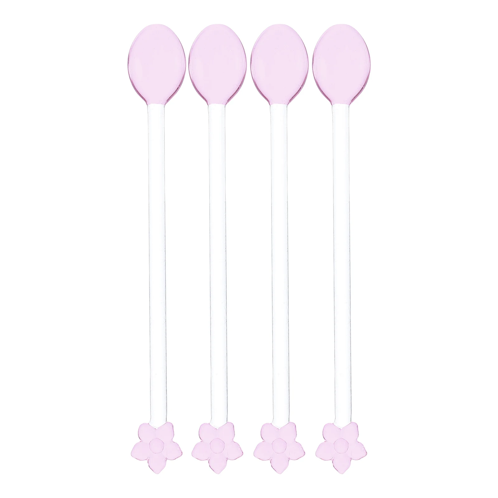 

4Pcs Transparent Glass Spoons Long Handle Clear Stirring Spoons Coffee Tea Mixing Rods Ice Cream Dessert Stirrers Home Bar Party