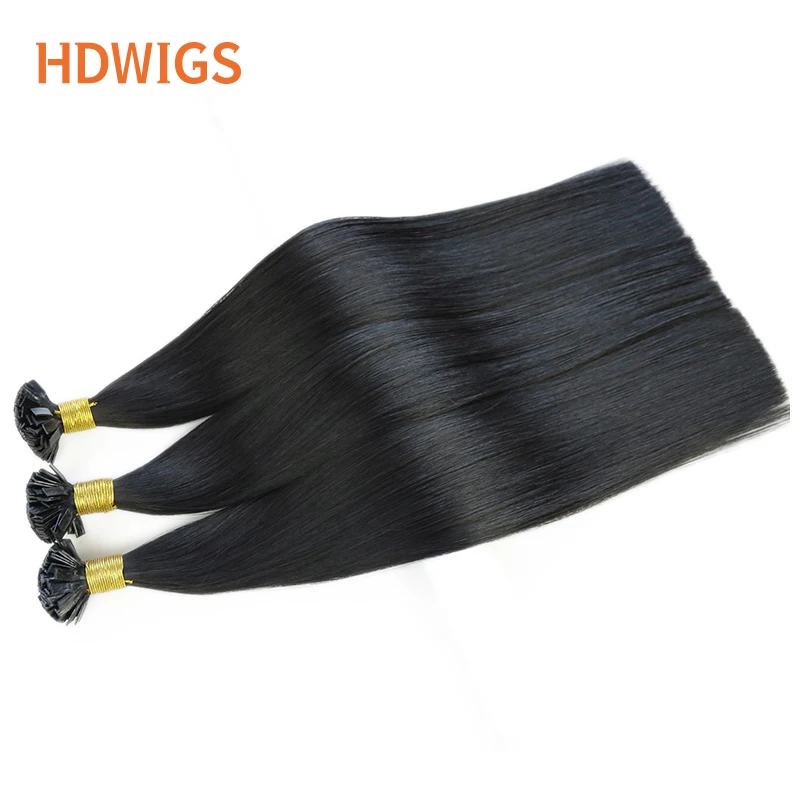 Straight Human Hair Extensions 1g/pc 50pcs Flat Tip Human Hair Extension High Quality Capsule Keratin Natural Hair Extension 15%