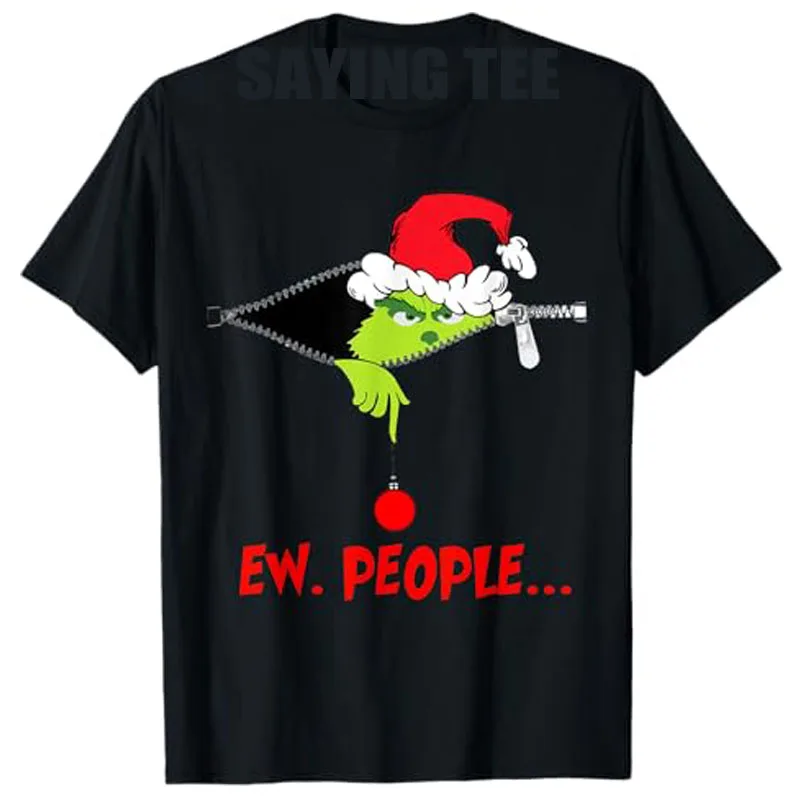 

Funny Christmas Ew People Men Women Cartoon Matching Family T-Shirt Cute Xmas Cotume Gift Short Sleeve Blouses Humor Saying Tee