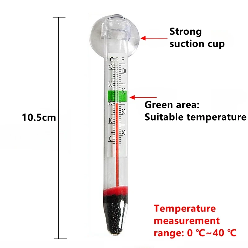 1PC Aquarium Thermometer Submersible Fish Tank Temp Meter Fish Glass Super-strong Sucker Digital Electronic Waterproof Accessory