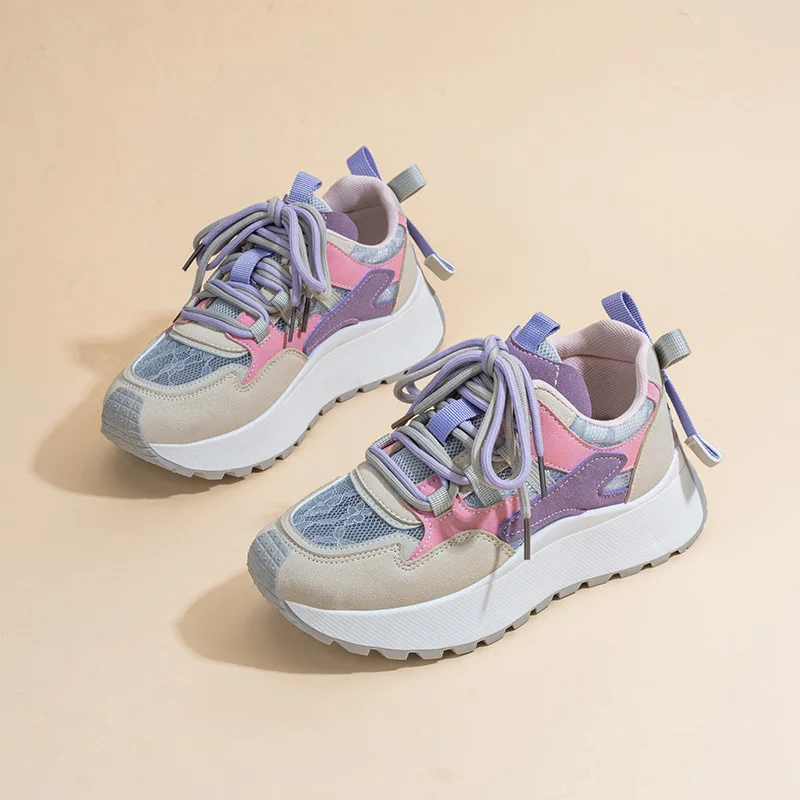 

New Dad Shoes for Women 2025 Summer Student Running Sports Leisure Mesh Breathable Hollow out Women's Shoes