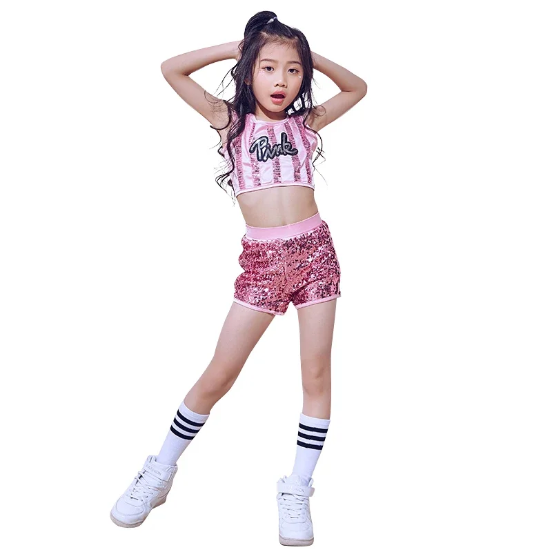 Kids Long Sleeve Top Shirt Dancewear Modern Sweatshirt Streetwear Girls Hip Hop Dance Clothes Ballroom Costumes Dancing Suits