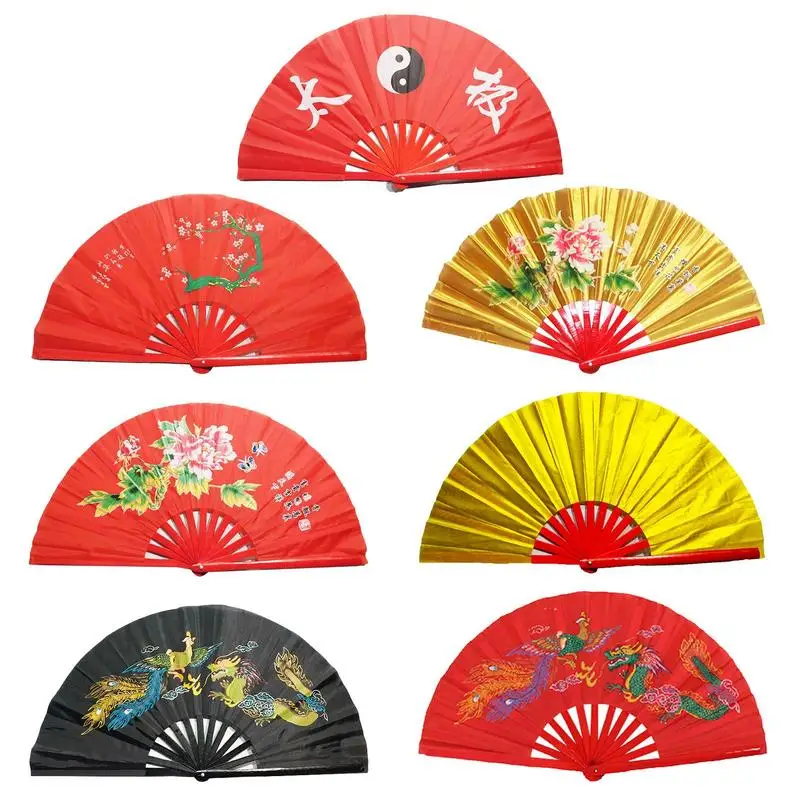 Kung Fu Tai Chi Fan Bamboo Performance Fan Martial Arts Fans Chinese Kung Fu Tai Chi Martial Arts Dragon Phoenix Folding Fans