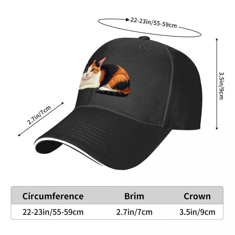 1pc Calico Cat Outdoor Casual Printed Baseball Cap, Unisex and Adjustable, Suitable for Street Sports, Dating, Fitness, and Vaca