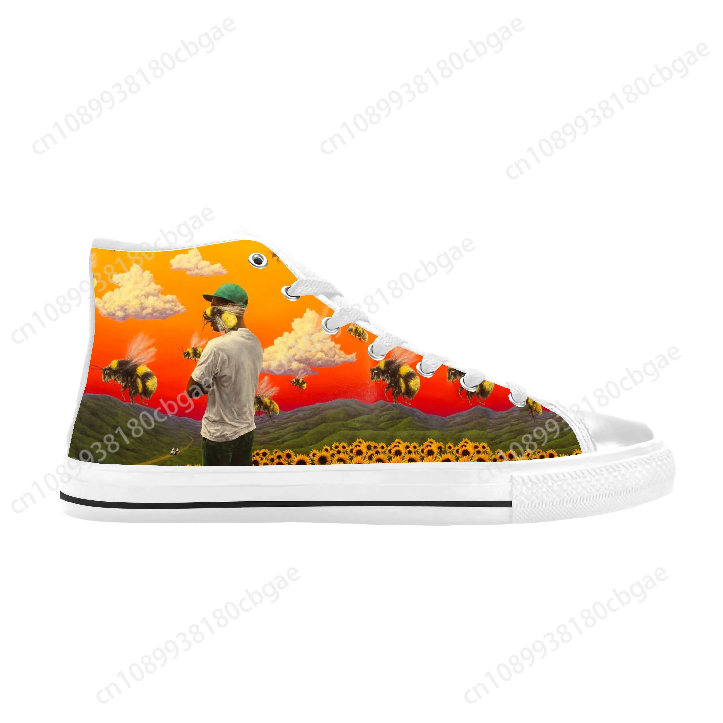 Tyler The Creator Cantante Hip Hop Rap Rapper Musica Scarpe di stoffa casual Scarpe da ginnastica alte comode e traspiranti con stampa 3D Uomo Donna