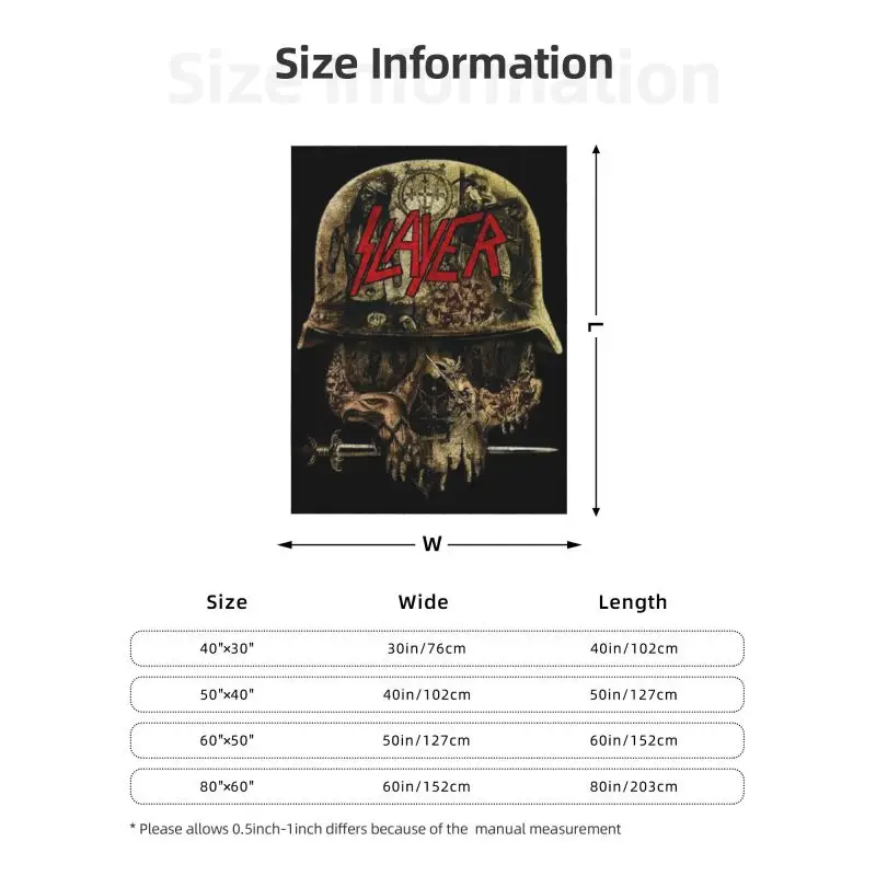 Custom Thrash Metal Band Slayers Blankets Warm Flannel Throw Blanket for Bedding Travel Sofa