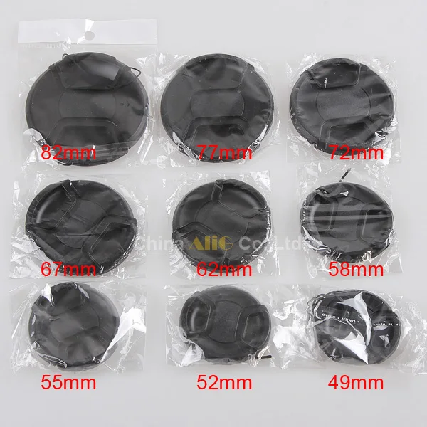 9 Pieces DSLR / SLR Camera lens cap lens front cover 49mm 52mm 55mm 58mm 62mm 67mm 72mm 77mm 82mm