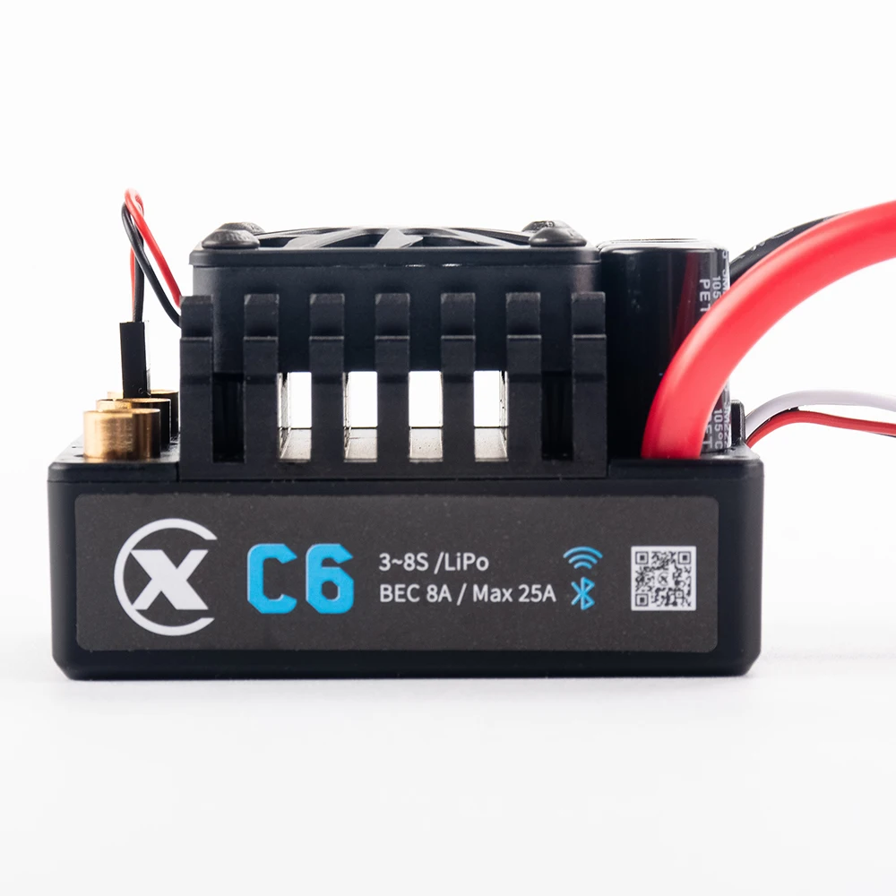 XC-ESC c6 200a esc sem escova suporte 3s ~ 8s bateria lipo para 1/7 1/6 rc modelo carro deserto caminhão monstro acessórios