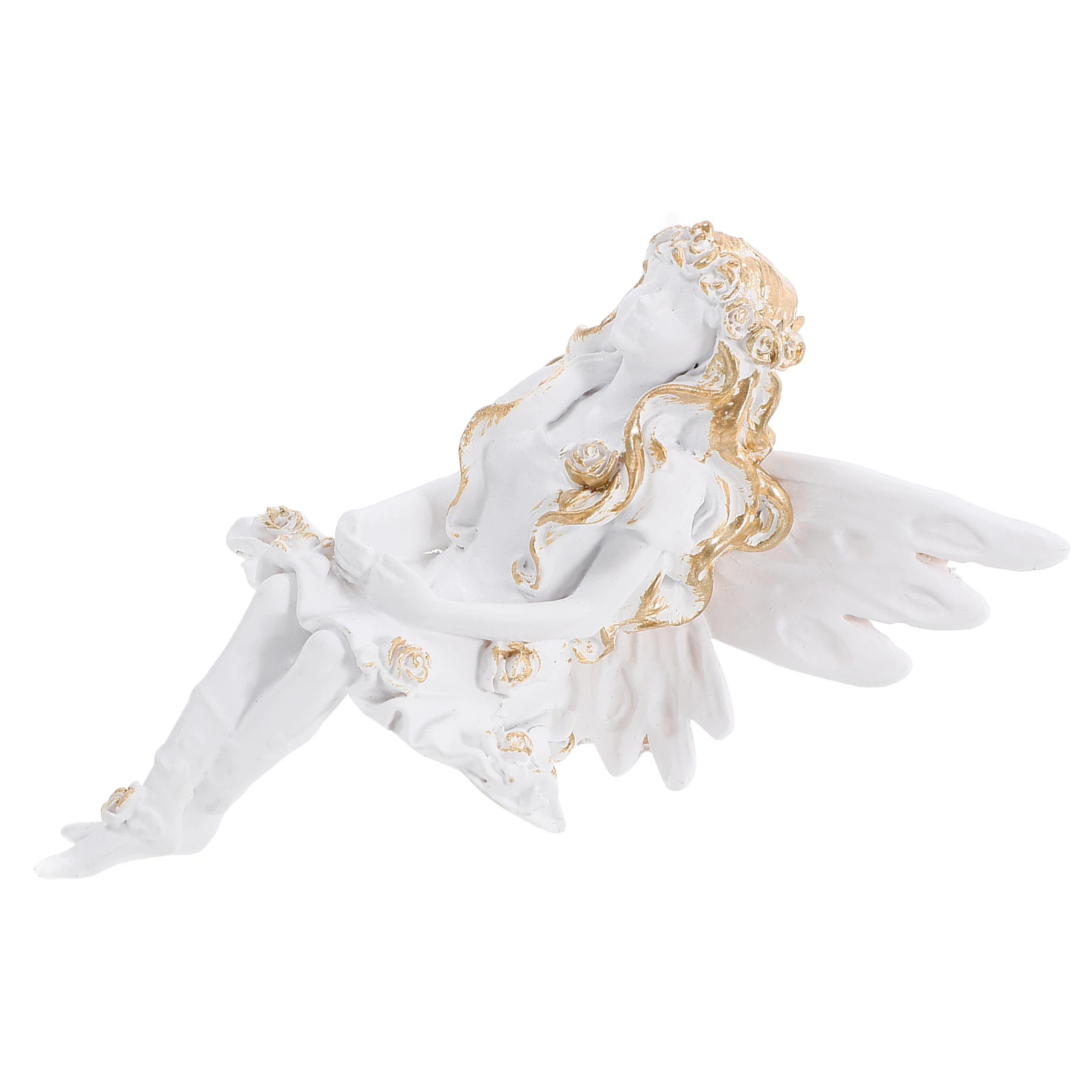 

Resin Fairy Statue White Angel Figurine Flower Fairy Home Garden Wedding Decoration Resin Craft Model L nament Durability